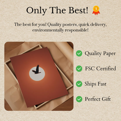 Sunset Bird Silhouette Poster