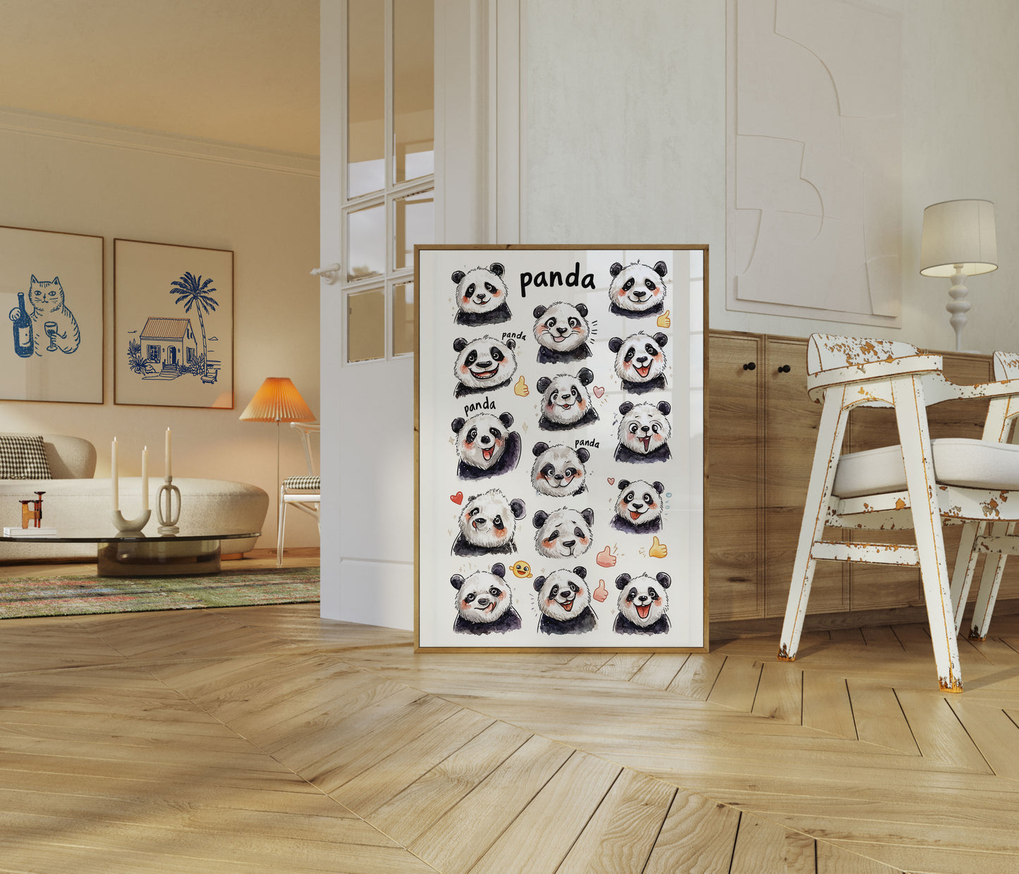 Cute Panda Emotions Poster