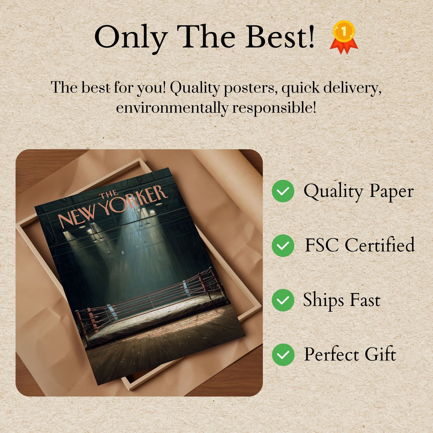 Empty Boxing Ring New Yorker Poster