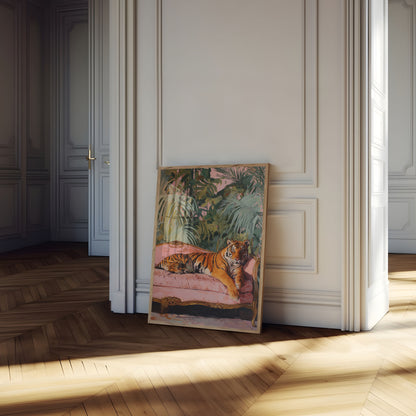 Regal Tiger Pink Lounge Poster
