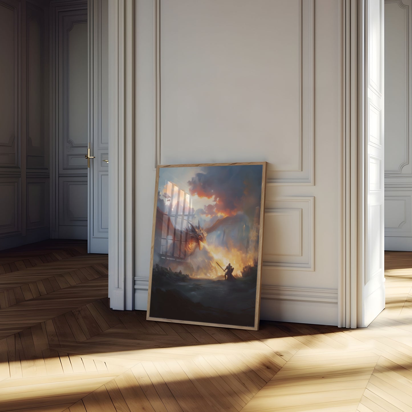 Dragon's Fiery Battle Poster