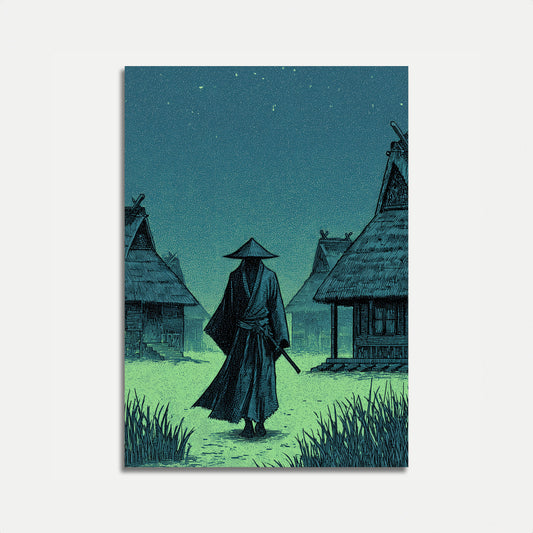 Samurai Kriger Under Stars Plakat