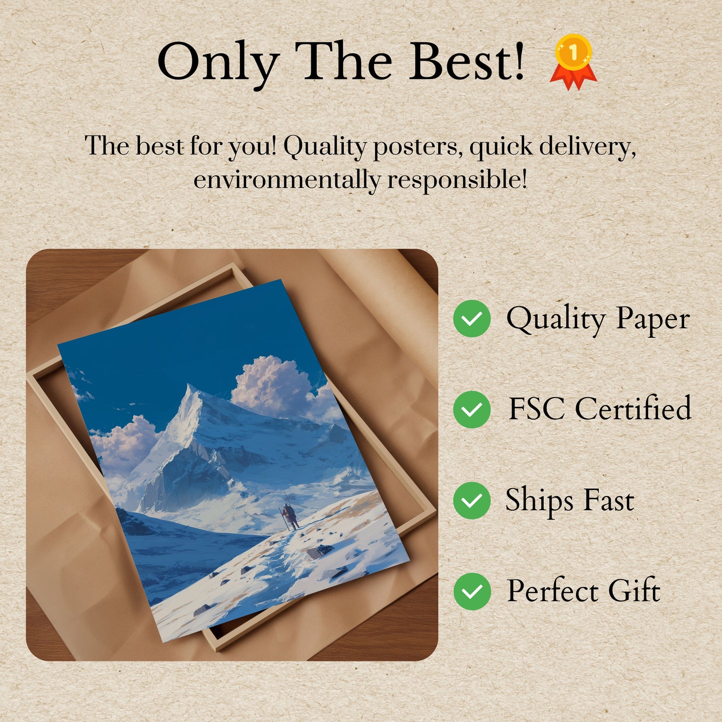 Solitary Mountain Ascent Poster