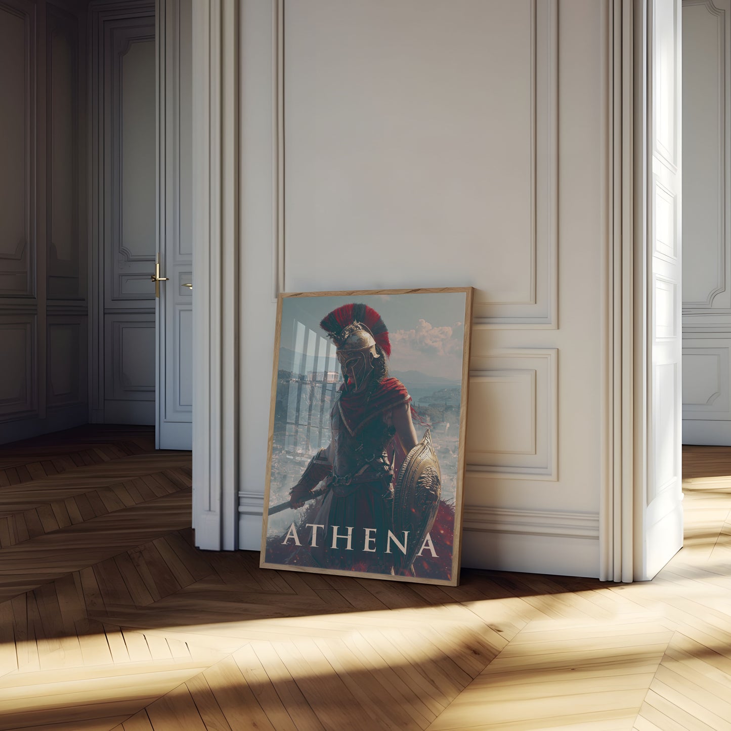 Plakát Athény, řecké bohyně a válečnice