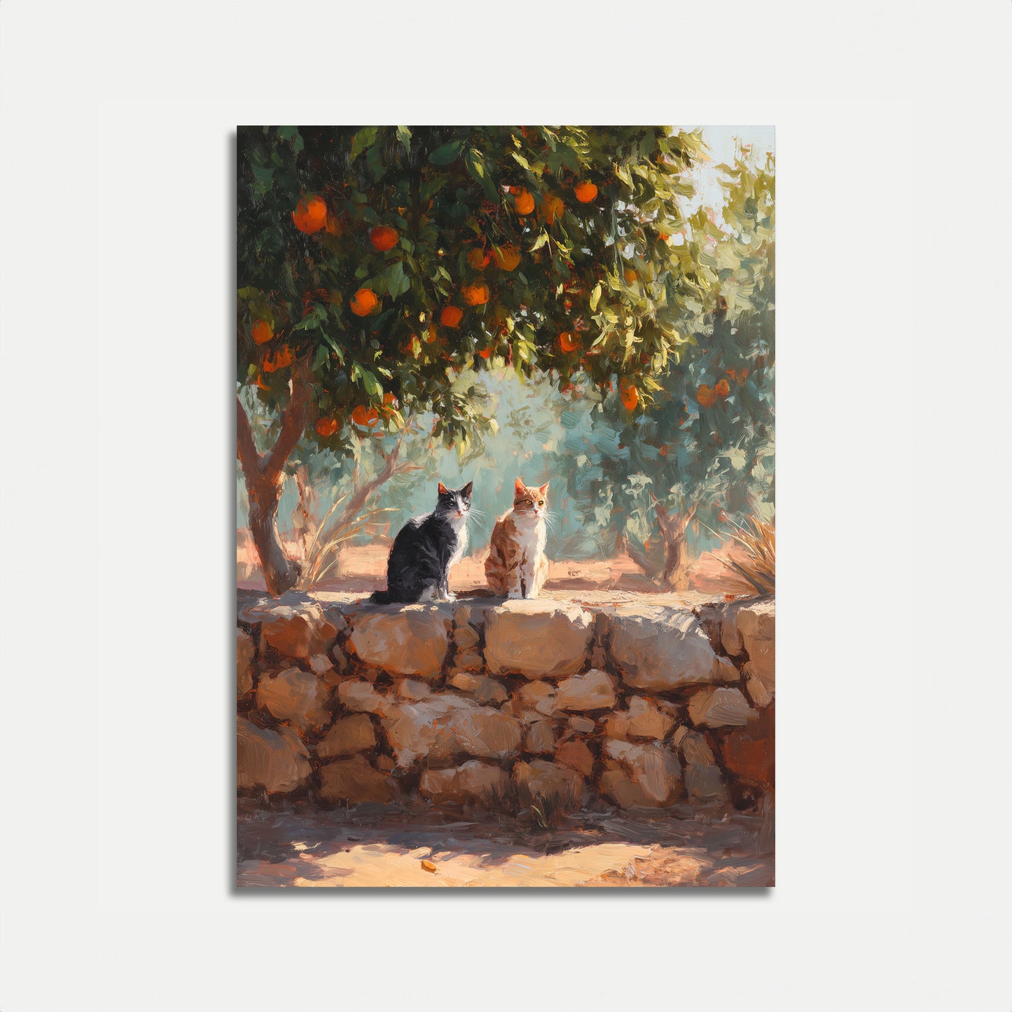 Katte Under Orange Træ Plakat