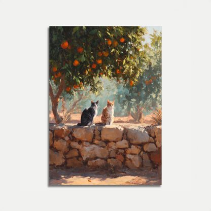 Katte Under Orange Træ Plakat