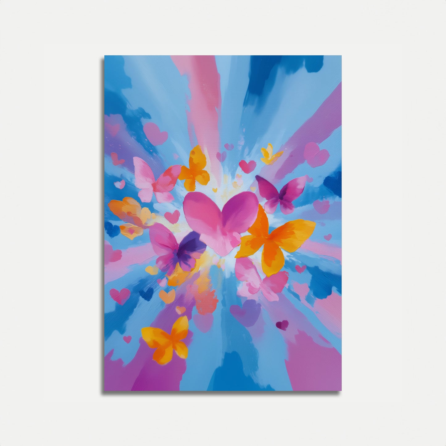 Póster Explosión de amor de mariposa