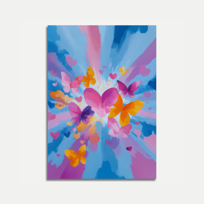 Póster Explosión de amor de mariposa