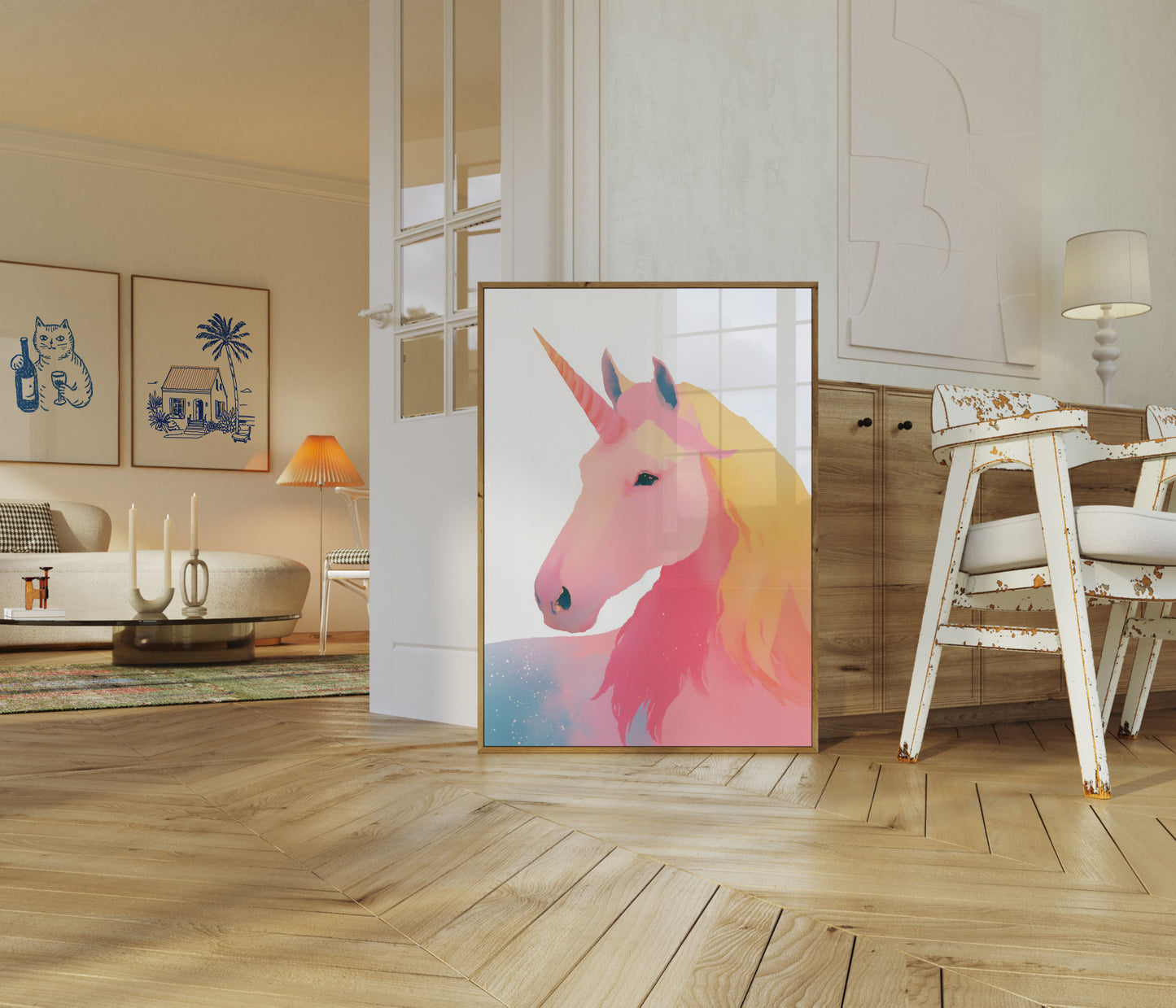 Poster Unicorno Magico Pastello