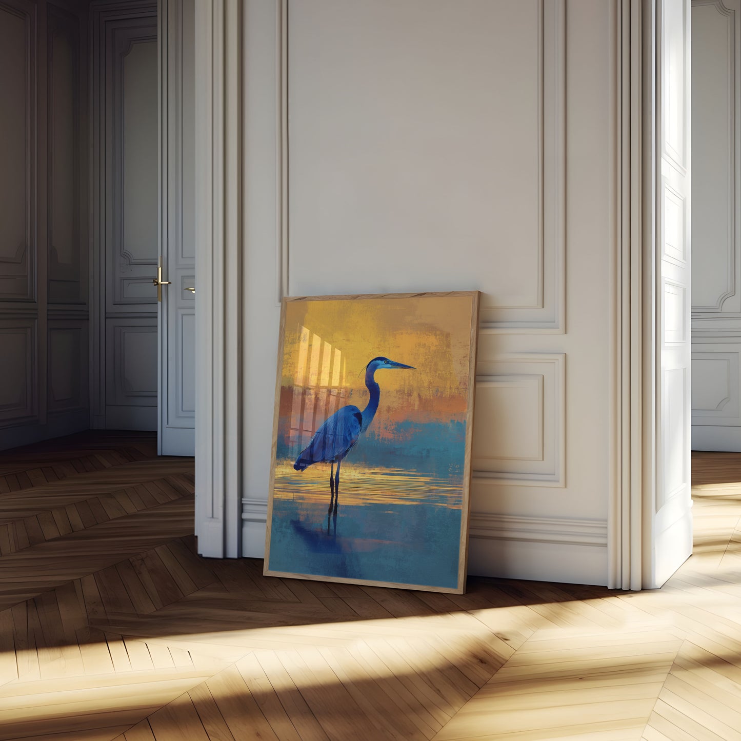 Blue Heron Sunset Poster