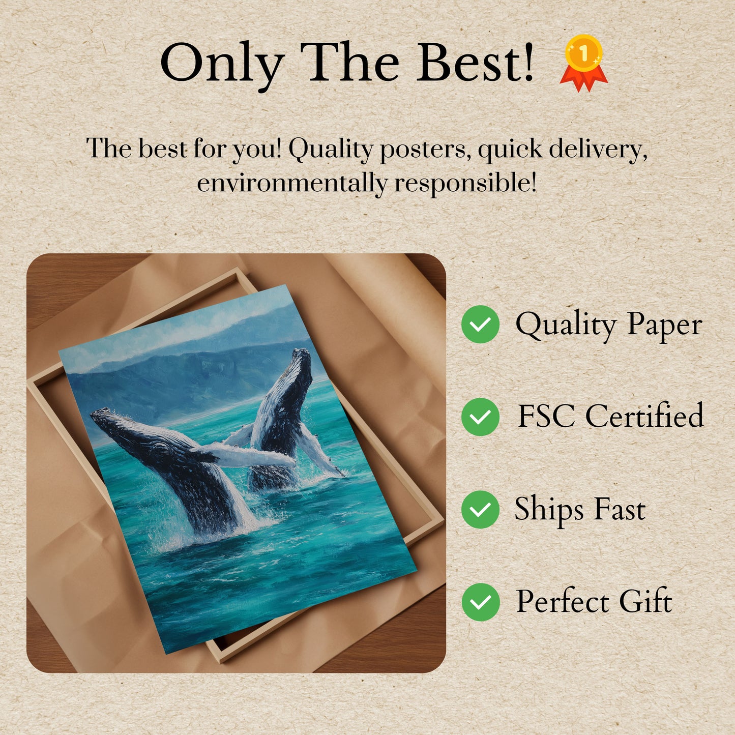 Humpback Whale Breaching Poster