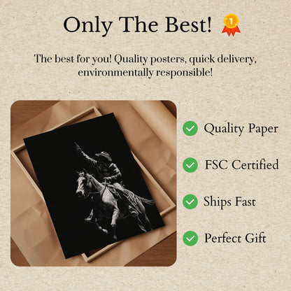 Silhouette-Poster eines Cowboys aus dem Wilden Westen