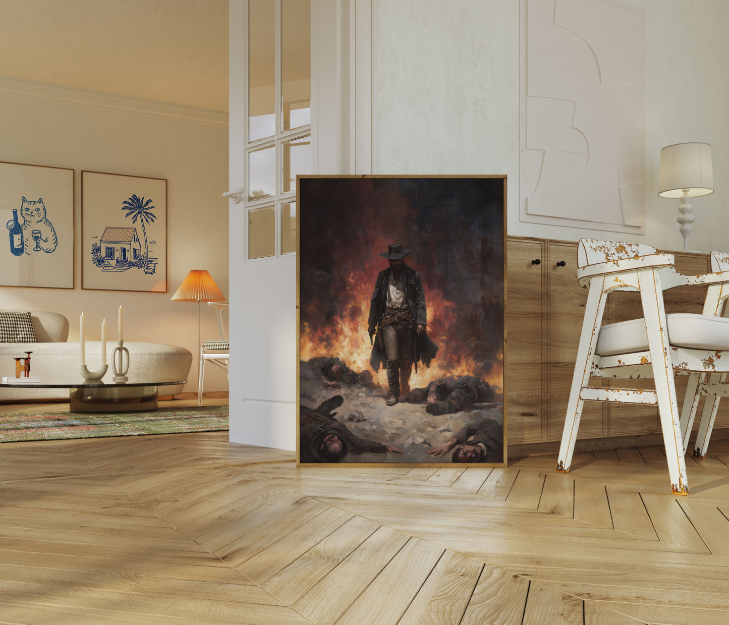 Flammen der Rache Cowboy-Poster