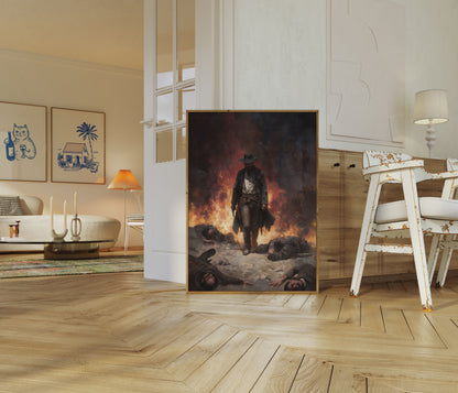 Flammen der Rache Cowboy-Poster
