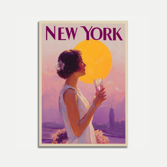 Golden Sunset New York Poster