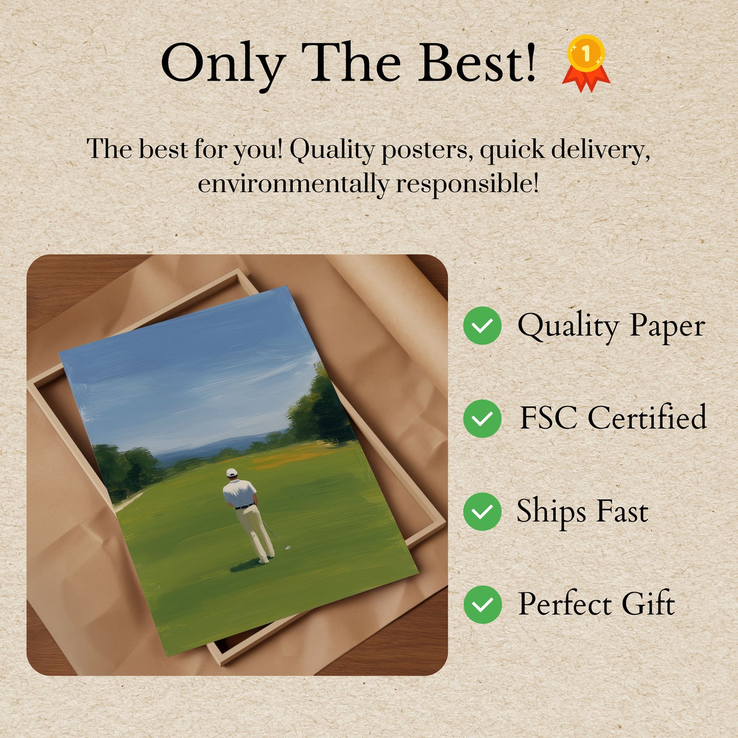Affiche d'un terrain de golf serein
