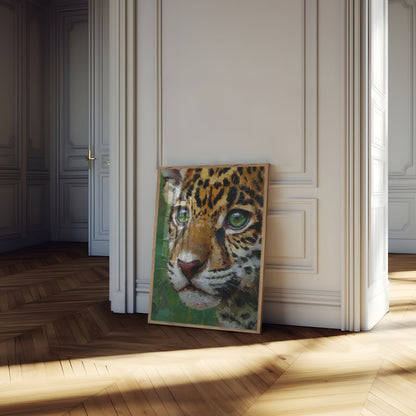 Póster de Leopardo con Ojos Verdes