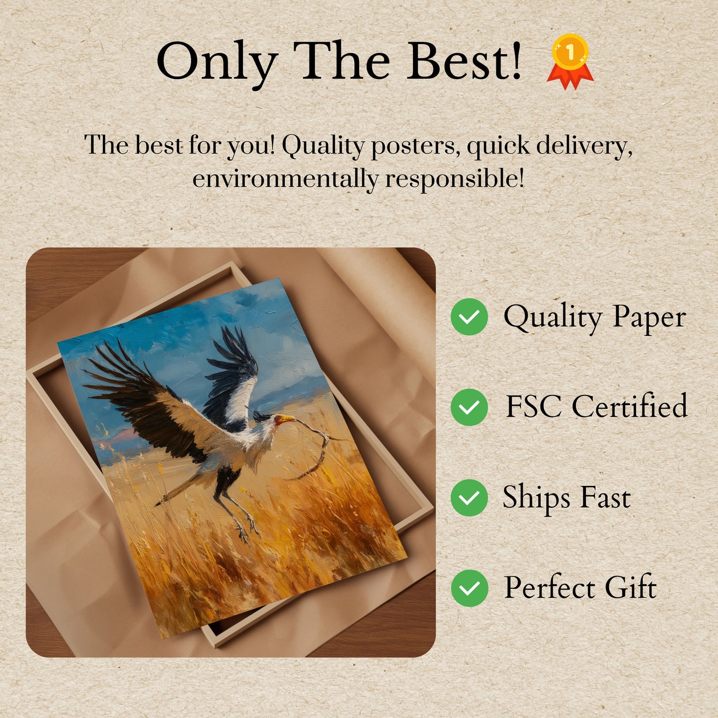 Secretary Bird in Golden Fields Poster

Secretarisvogel in Gouden Velden Poster