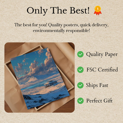 Pôster da Paisagem da Montanha da Cabana do Ártico