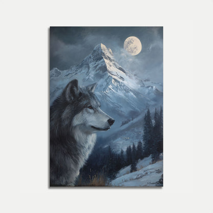 Moonlit Wolf Mountain Poster