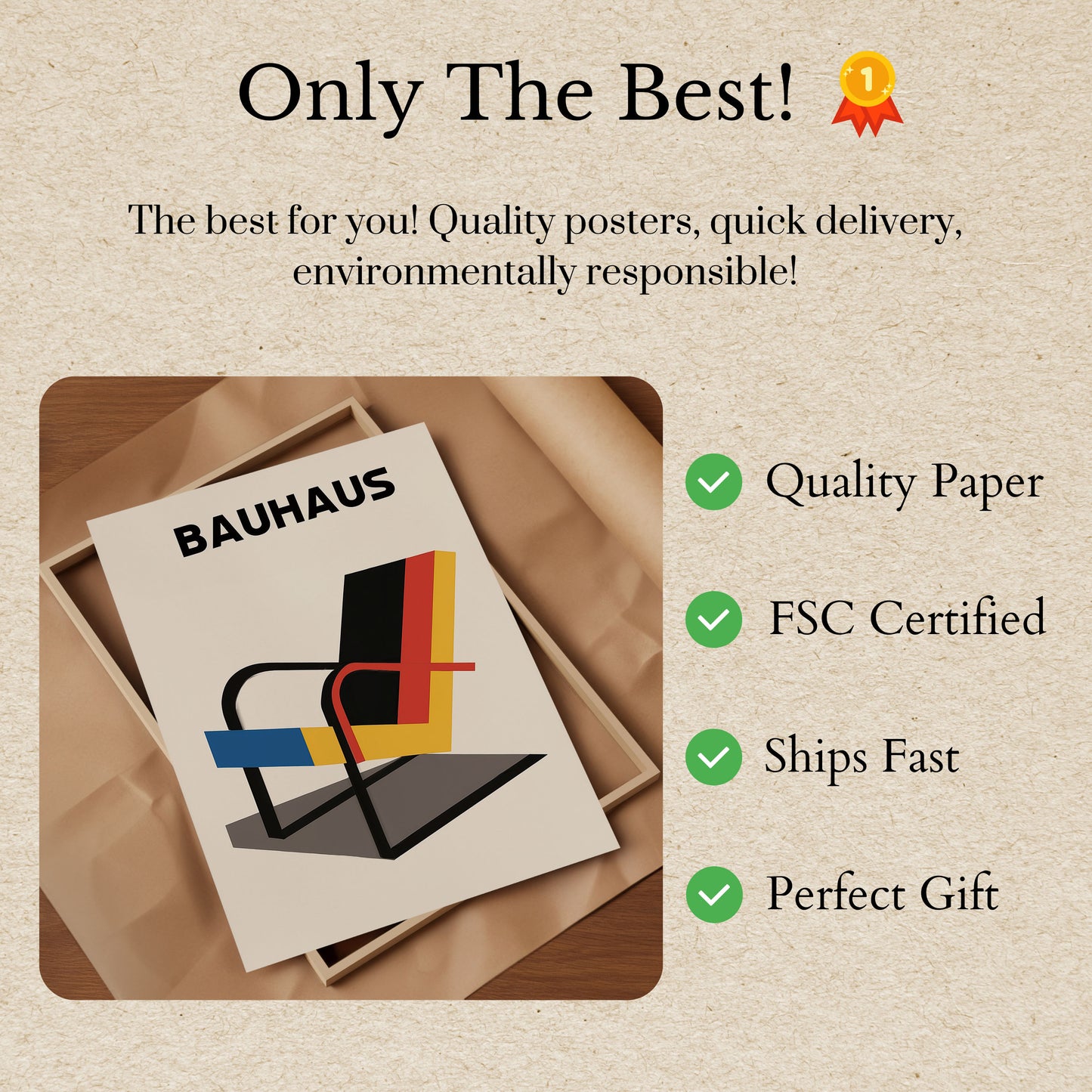 Bauhaus Geometric Chair Poster