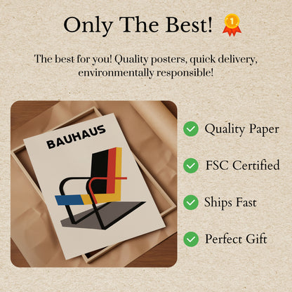 Bauhaus Geometric Chair Poster