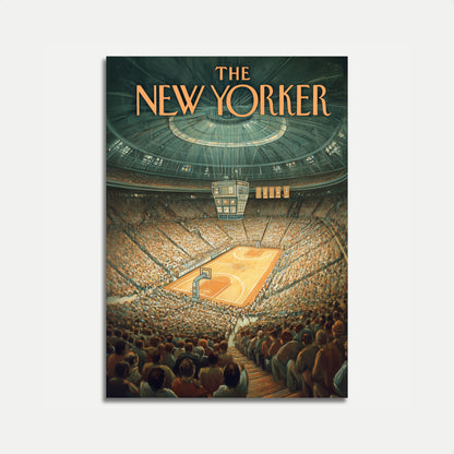 Packed Basketball Arena New Yorker Poster