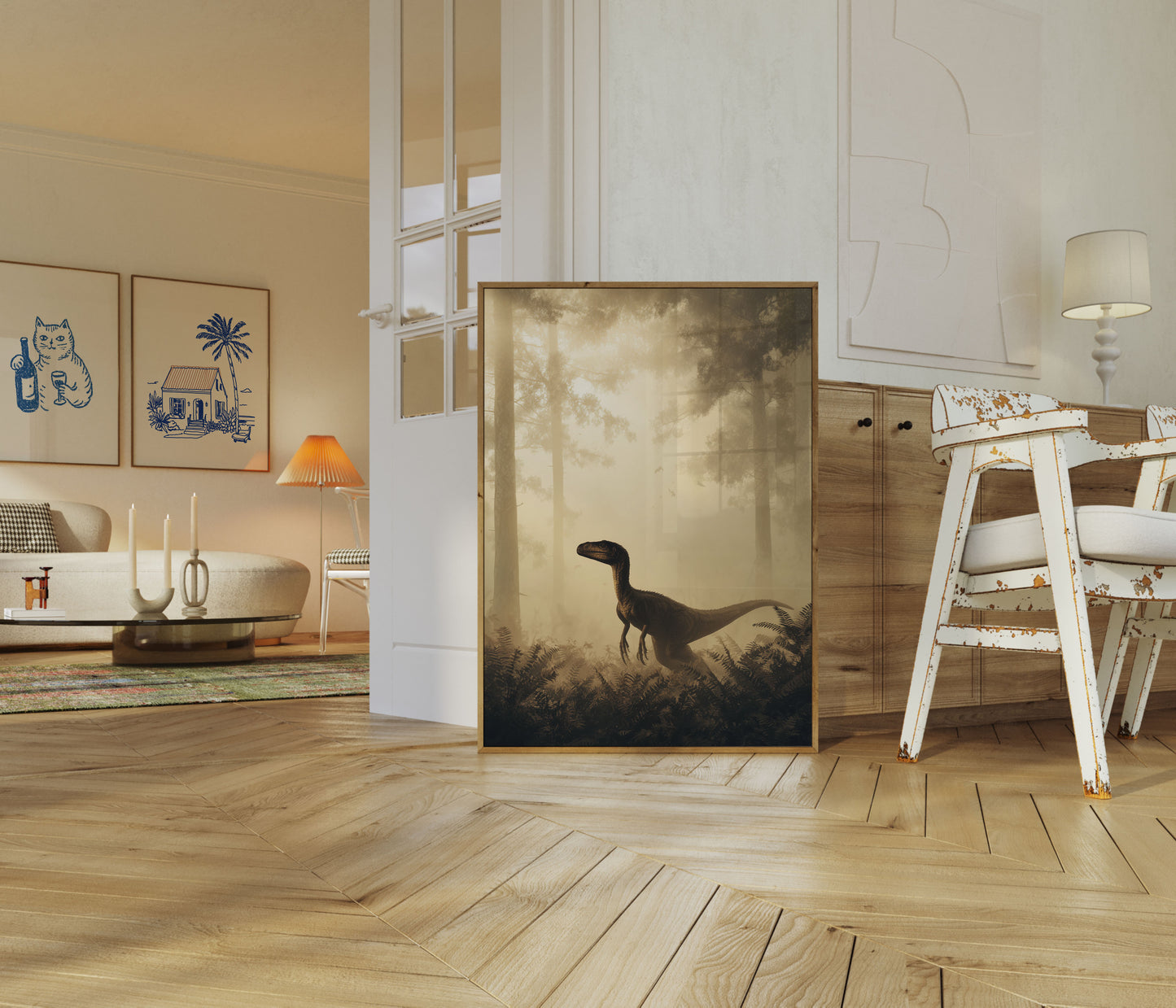 Misty Raptor Forest Poster