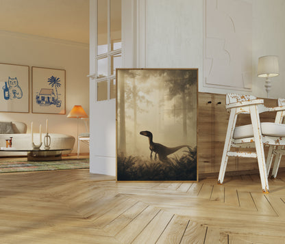 Misty Raptor Forest Poster
