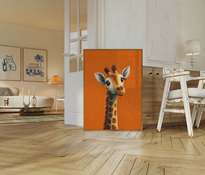 Adorable Baby Giraffe Portrait Poster