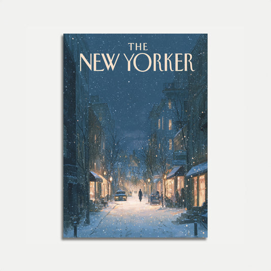 Snowy New York Winter Night Poster