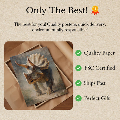 Ancient Triceratops Prehistoric Poster