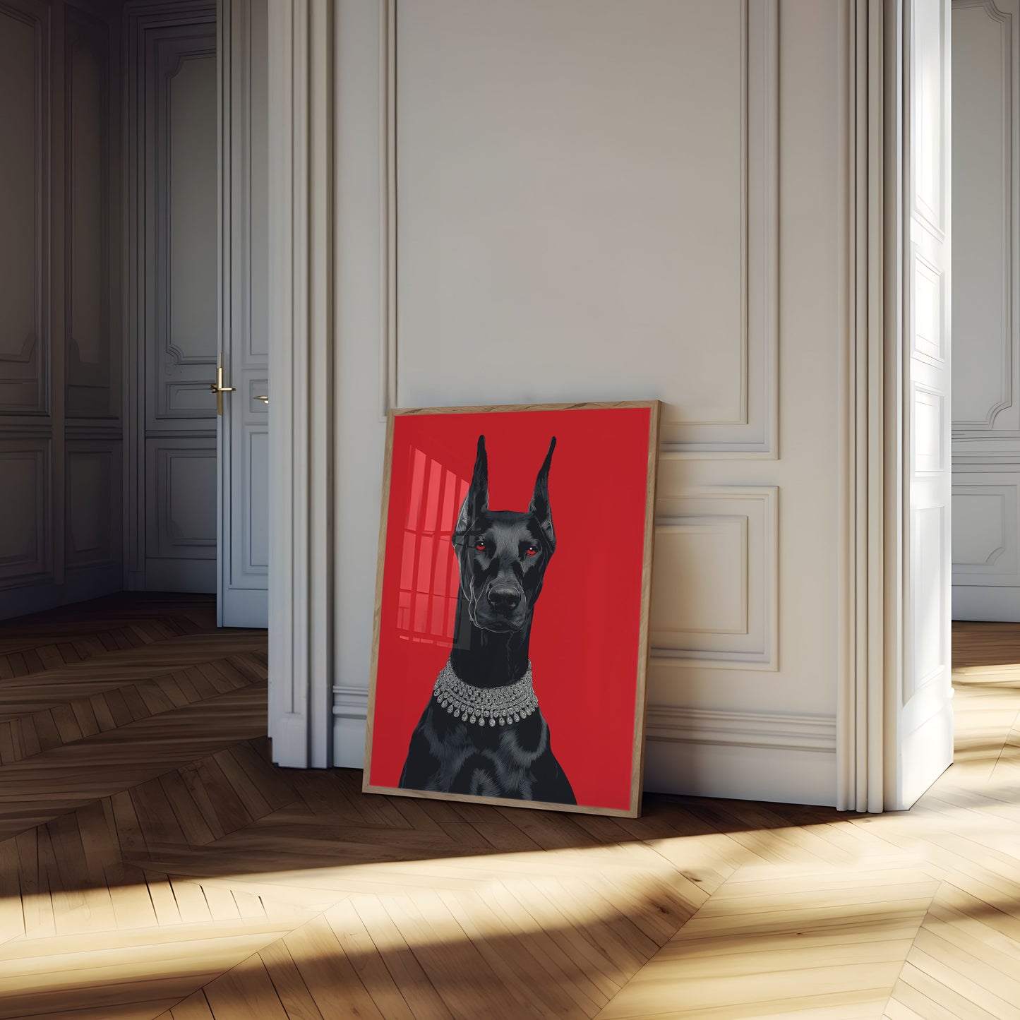 Elegancki Poster Klejnot Dobermana