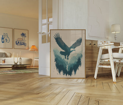 Majesteuze Adelaar Bos Silhouet Poster