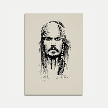 Captain Jack Pirate Sketch Poster