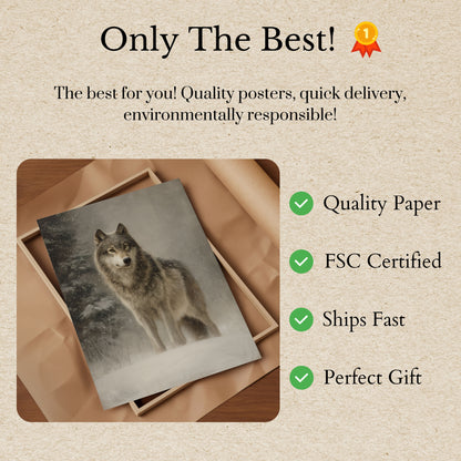 Majestic Winter Wolf Poster