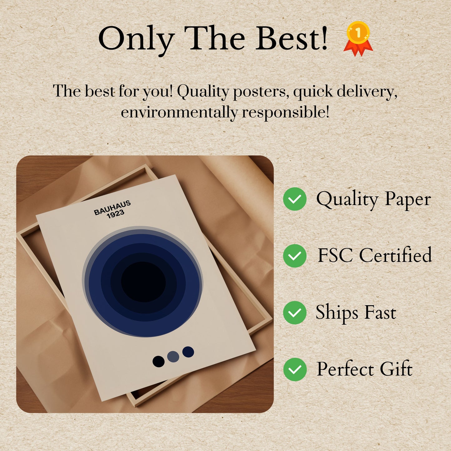 Bauhaus Geometric Blue Poster