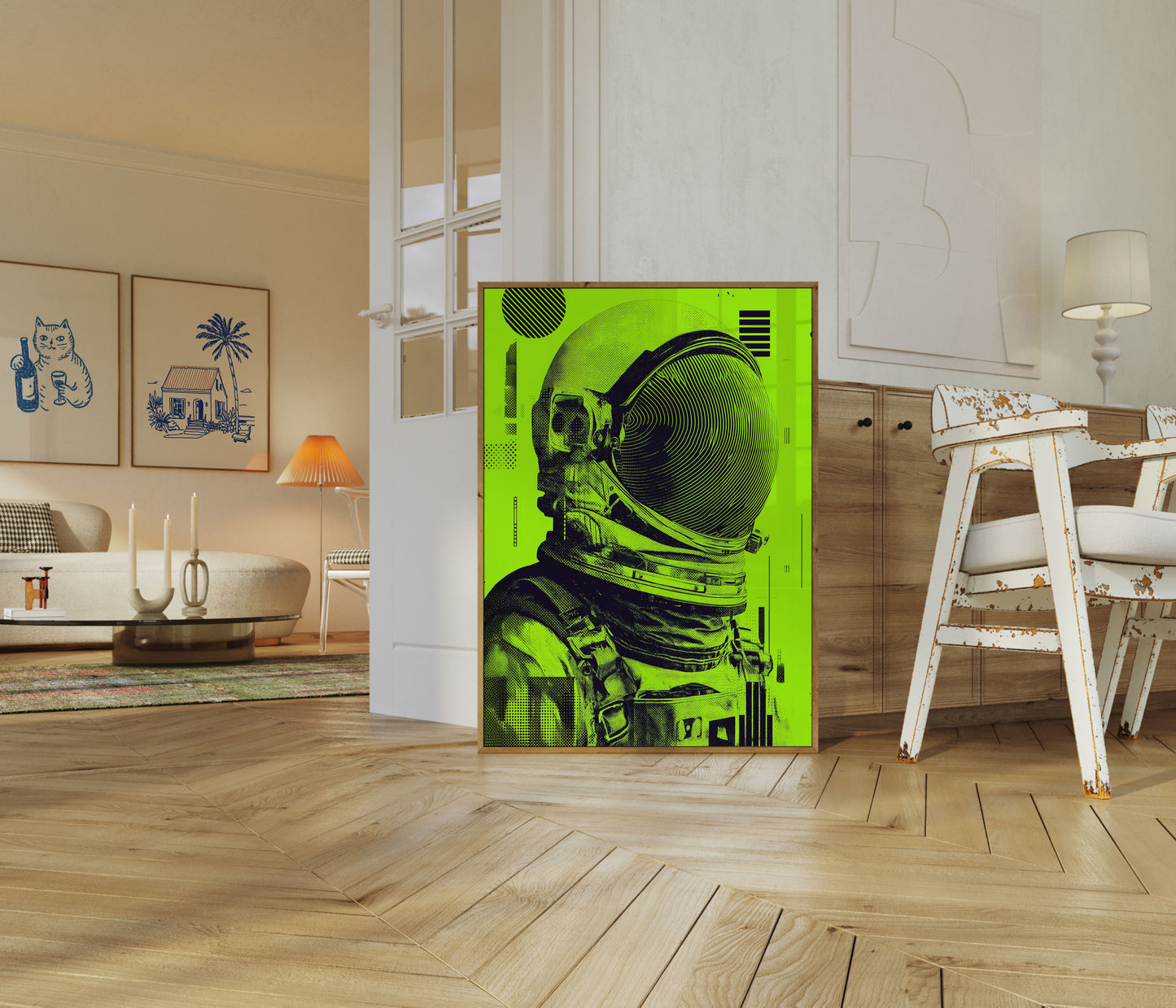 Neon Cosmic Astronaut Poster