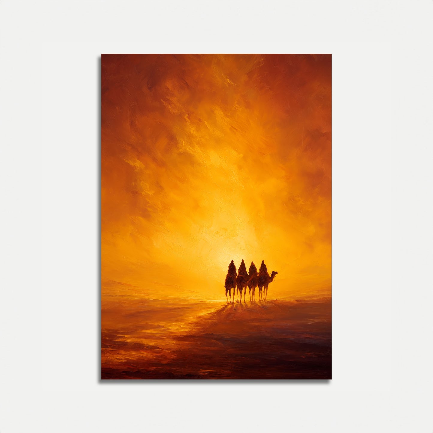 Desert Caravan at Sunset Poster