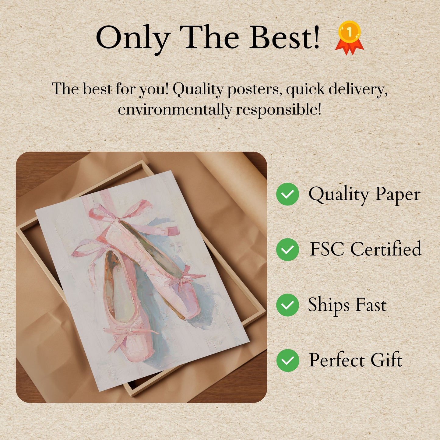 Delicate Ballet Shoes Poster