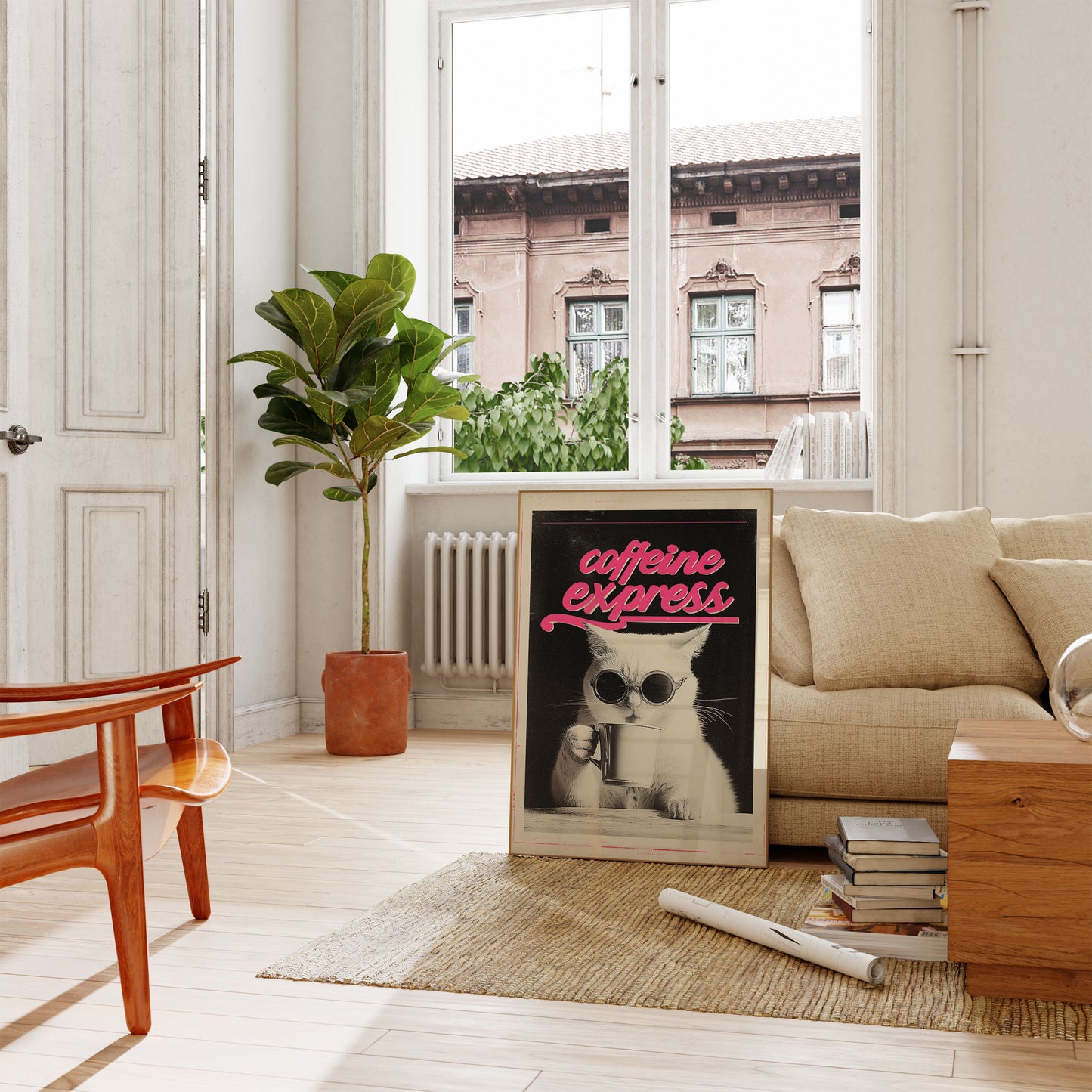 Caffeine Express Cool Cat Poster