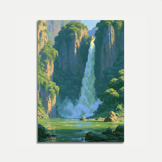Waterfall Canyon Cliffs Poster