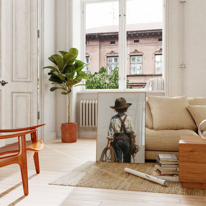 Little Cowboy Back View Poster