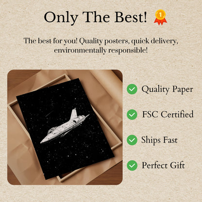 Plakat: Statek Kosmiczny w Gwiaździstym Niebie
