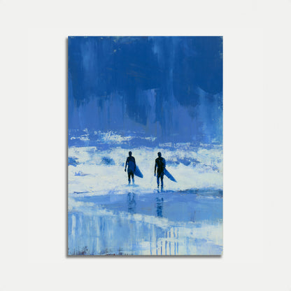 Poster: Surfer går i havet