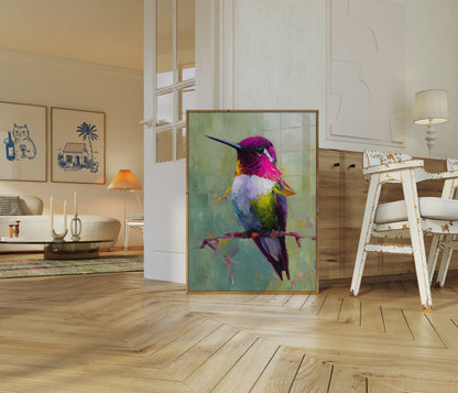 Vibrant Hummingbird Color Splash Poster
