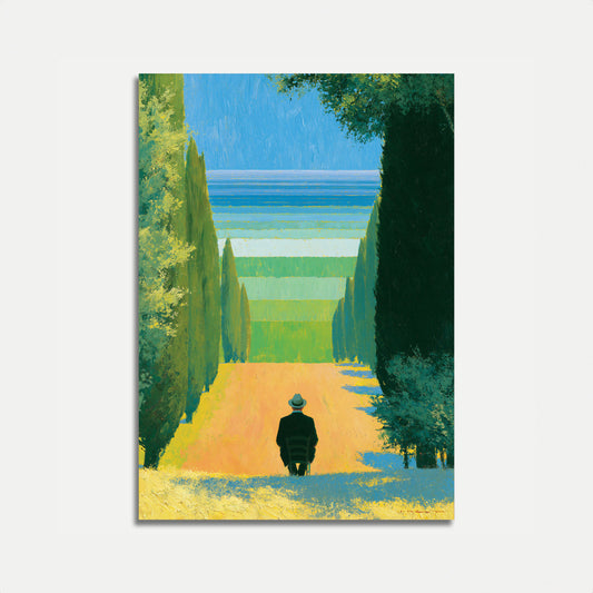 Man Gazing at Distant Horizon Poster