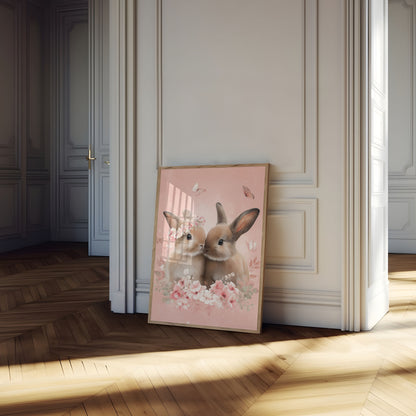 Adorable Bunny Lovers Poster