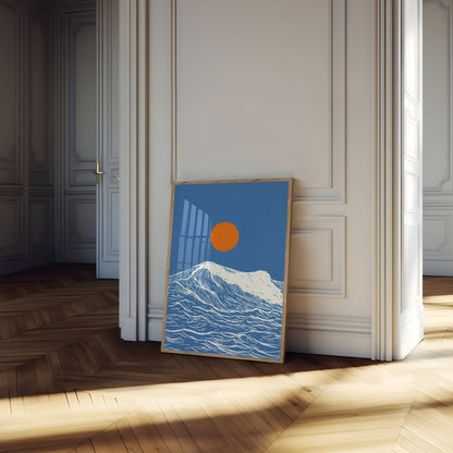 Sunset Ocean Wave Poster
