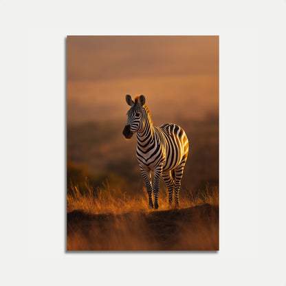 Golden Hour Zebra Poster